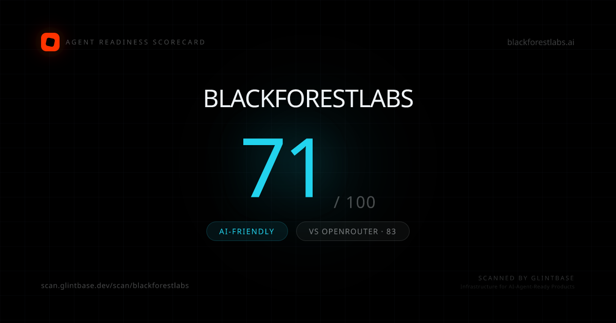 Blackforestlabs Agent Readiness scorecard — 71/100